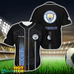 Manchester City F.C Black Baseball Jersey Shirt For Fans Product Photo 1
