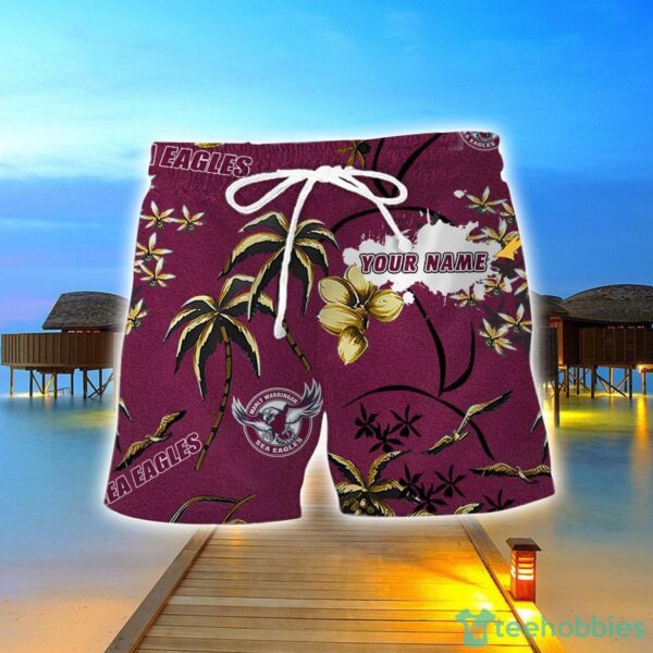 Manly Warringah Sea Eagles 3D Hawaiian Shirt And Shorts Custom Name Beach Shirt Product Photo 2