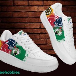 Massachusetts Team Paint NFL MLB NBA Air Force Sneakers AF1 Shoes Product Photo 2