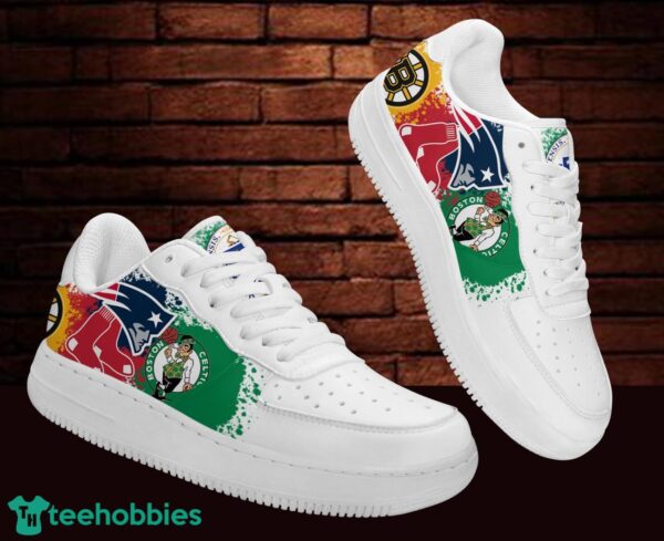Massachusetts Team Paint NFL MLB NBA Air Force Sneakers AF1 Shoes Product Photo 2