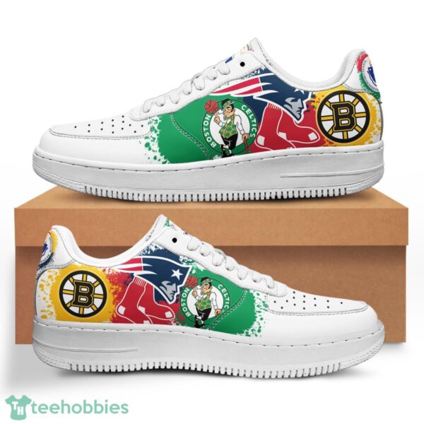 Massachusetts Team Paint NFL MLB NBA Air Force Sneakers AF1 Shoes Product Photo 3