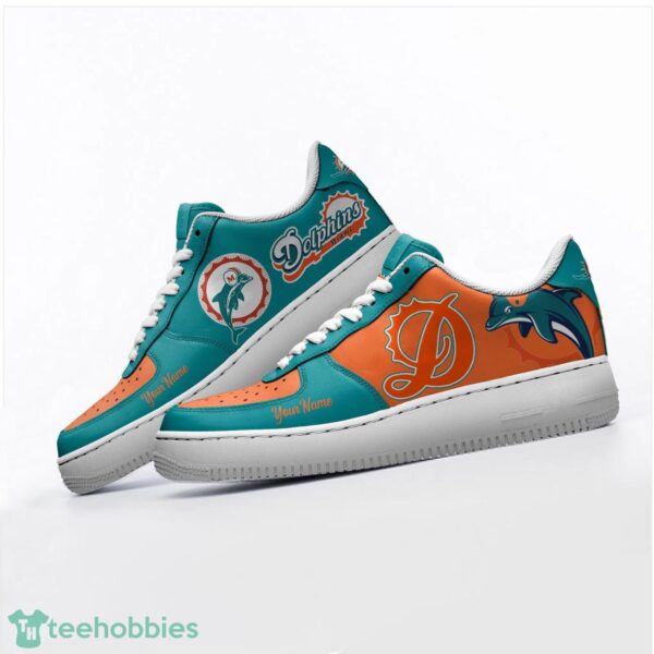 Miami Dolphins Personalized Name AF Sneakers Men Women Air Force Shoes Product Photo 3