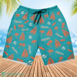 Miami Dolphins Sailboat and Coconut Pattern Beach Shorts For Fans Product Photo 3