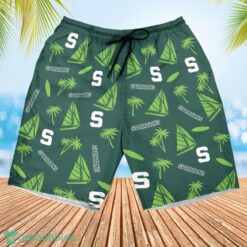 Michigan State Spartans Sailboat and Coconut Pattern Beach Shorts For Fans image Michigan State Spartans Sailboat and Coconut Pattern Beach Shorts For Fans Product Photo 2