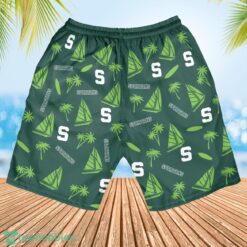 Michigan State Spartans Sailboat and Coconut Pattern Beach Shorts For Fans image Michigan State Spartans Sailboat and Coconut Pattern Beach Shorts For Fans Product Photo 3