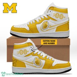 Michigan Wolverines NCAA Personalized Name Air Jordan Hightop Shoes AJ1 Sneakers Product Photo 1