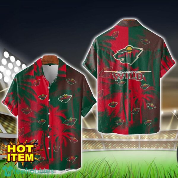 Minnesota Wild Hawaiian Shirt 3D Vintage Coconut Pattern Beach Shirt Product Photo 1