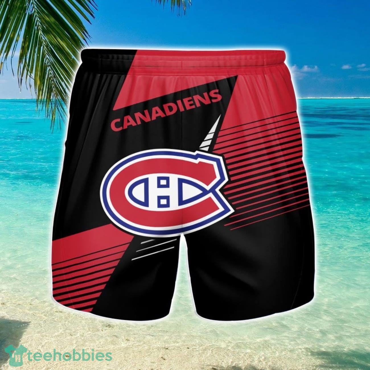Montreal Canadiens 3D Beach Shorts Summer Vacation Gift For Men image Montreal Canadiens 3D Beach Shorts Summer Vacation Gift For Men Product Photo 1