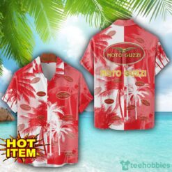 Moto Guzzi Hawaii Shirt All Over Printed Logo And Coconut Pattern Hawaiian Shirt Product Photo 1