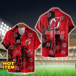 New Jersey Devils Hawaiian Shirt 3D Vintage Coconut Pattern Beach Shirt Product Photo 1