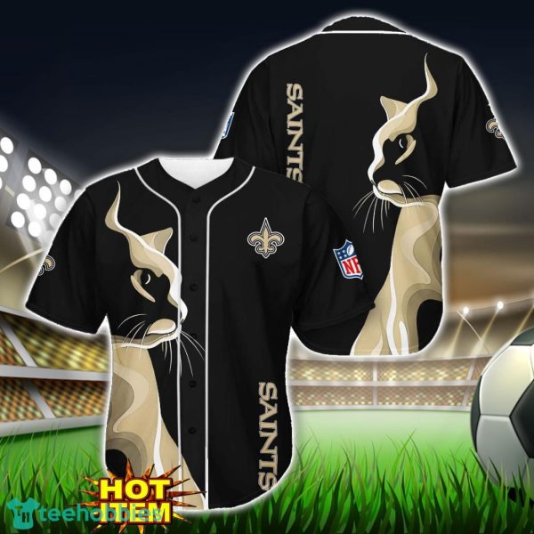 New Orleans Saints Black Baseball Jersey Shirt For Fans Product Photo 1