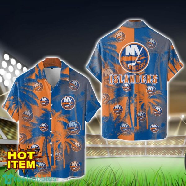 New York Islanders Hawaiian Shirt 3D Vintage Coconut Pattern Beach Shirt Product Photo 1