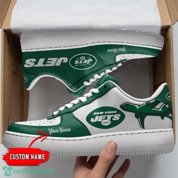 New York Jets Personalized Name AF Sneakers Men Women Air Force Shoes Product Photo 1