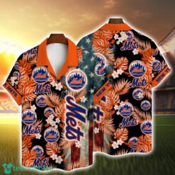 New York Mets MLB Flower And Flag Pattern Hawaiian Shirt Summer Gift Product Photo 1