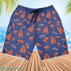 New York Mets Sailboat and Coconut Pattern Beach Shorts For Fans Product Photo 2