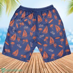New York Mets Sailboat and Coconut Pattern Beach Shorts For Fans image New York Mets Sailboat and Coconut Pattern Beach Shorts For Fans Product Photo 3