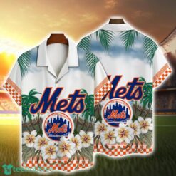 New York Mets Team Logo Beach Floral 3D Hawaiian Shirt Product Photo 1