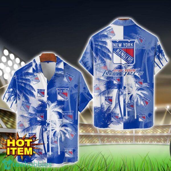 New York Rangers Hawaiian Shirt 3D Vintage Coconut Pattern Beach Shirt Product Photo 1