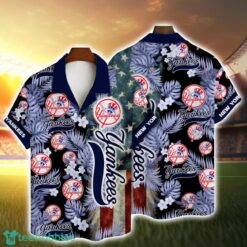 New York Yankees MLB Flower And Flag Pattern Hawaiian Shirt Summer Gift Product Photo 1