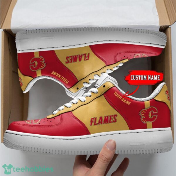 NHL Calgary Flames Personalized Name AF Sneakers Men Women Air Force Product Photo 1