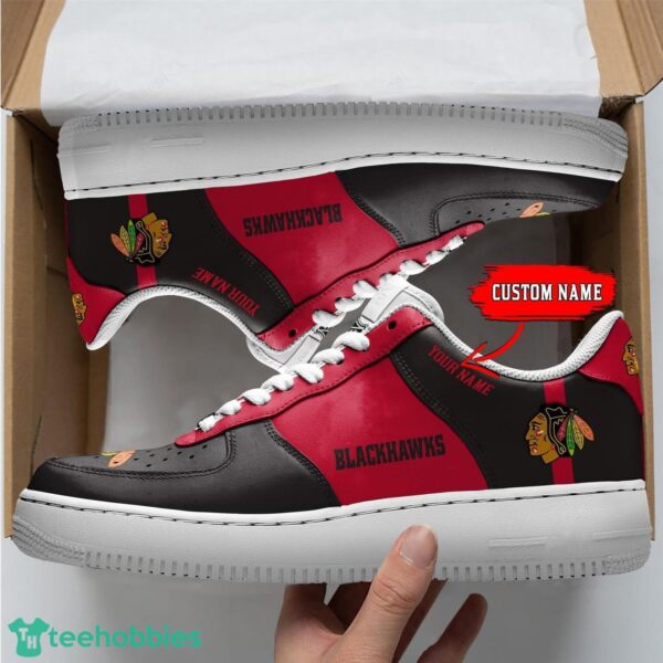 NHL Chicago Blackhawks Personalized Name AF Sneakers Men Women Air Force Product Photo 1