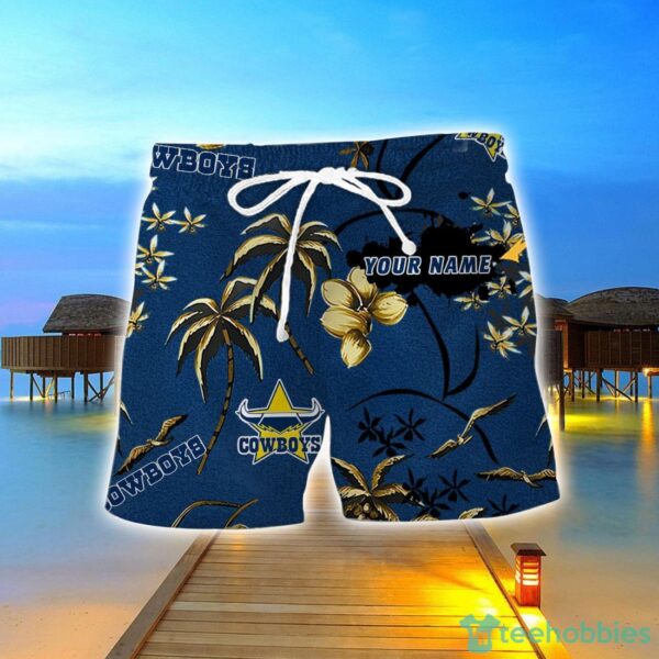 North Queensland Cowboys 3D Hawaiian Shirt And Shorts Custom Name Beach Shirt Product Photo 2