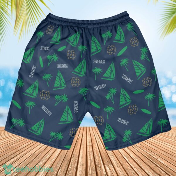 Notre Dame Fighting Irish Sailboat and Coconut Pattern Beach Shorts For Fans Product Photo 3