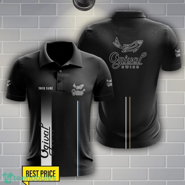 Ogival Polo Shirt Personalized Name Black Color Product Photo 1