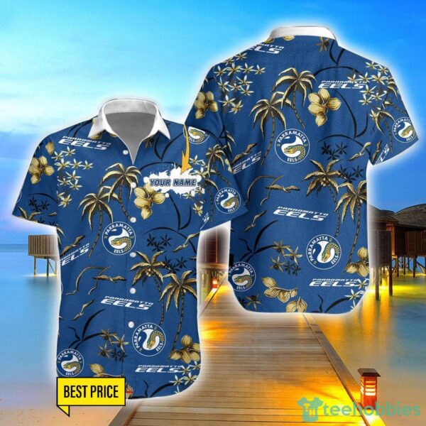 Parramatta Eels 3D Hawaiian Shirt And Shorts Custom Name Beach Shirt Product Photo 1