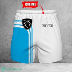 Peugeot 3D Beach Shorts For Men Logo Car And Custom Name For Fans Product Photo 1