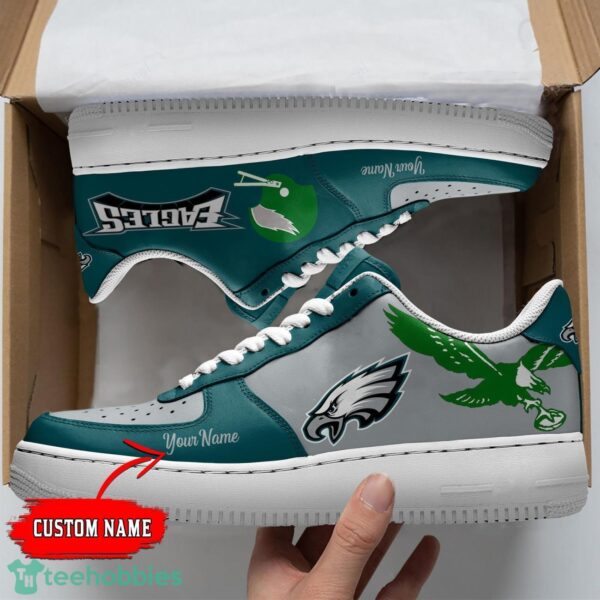 Philadelphia Eagles Personalized Name AF Sneakers Men Women Air Force Shoes Product Photo 1