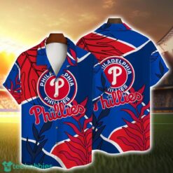 Philadelphia Phillies Team Logo Vintage Leaf Pattern Hawaiian Shirt Product Photo 1