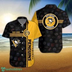 Pittsburgh Penguins Logo team 3D All Over Printed 3D Hawaiian Shirt Custom Name For Fans Product Photo 1