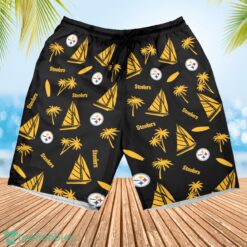 Pittsburgh Steelers Sailboat and Coconut Pattern Beach Shorts For Fans Product Photo 2