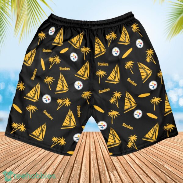Pittsburgh Steelers Sailboat and Coconut Pattern Beach Shorts For Fans Product Photo 3