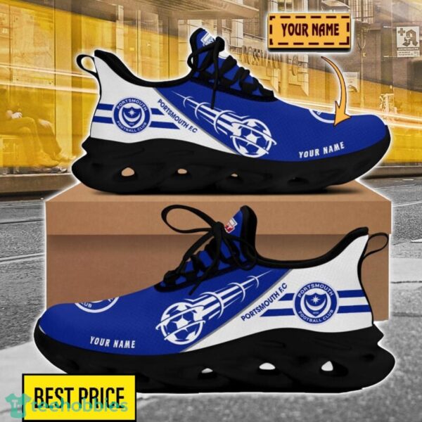 Portsmouth F.C Custom Name Sneakers Limited Max Soul Shoes For Men Women Product Photo 2