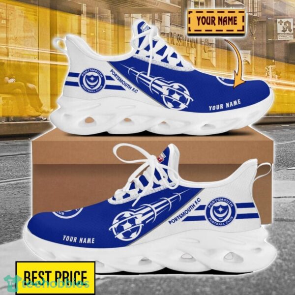 Portsmouth F.C Custom Name Sneakers Limited Max Soul Shoes For Men Women Product Photo 1
