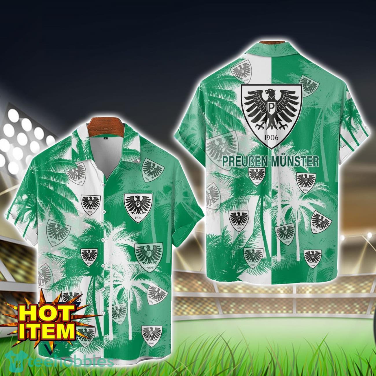 Preußen Münster Hawaiian Shirt 3D Printing Beach Shirt For Men And Women image Preußen Münster Hawaiian Shirt 3D Printing Beach Shirt For Men And Women Product Photo 1