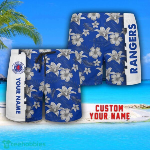 Rangers FC Tropical Combo Hawaiian Shirt And Shorts Personalized Name For Fans Product Photo 3