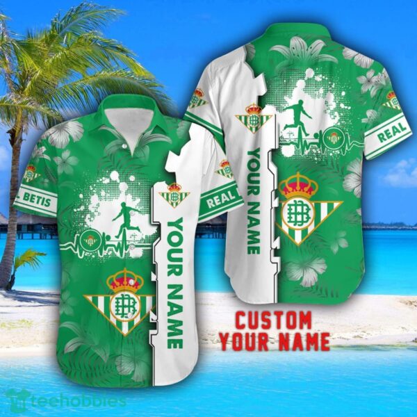 Real Betis Tropical Combo Hawaiian Shirt And Shorts Personalized Name For Fans Product Photo 2