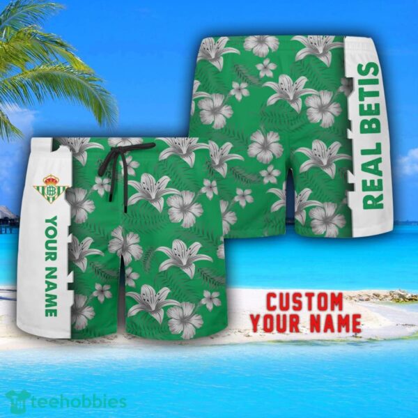 Real Betis Tropical Combo Hawaiian Shirt And Shorts Personalized Name For Fans Product Photo 3