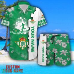 Real Betis Tropical Combo Hawaiian Shirt And Shorts Personalized Name For Fans Product Photo 1