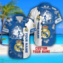 Real Madrid Tropical Combo Hawaiian Shirt And Shorts Personalized Name For Fans Product Photo 2