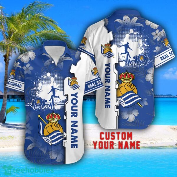 Real Sociedad Tropical Combo Hawaiian Shirt And Shorts Personalized Name For Fans Product Photo 2