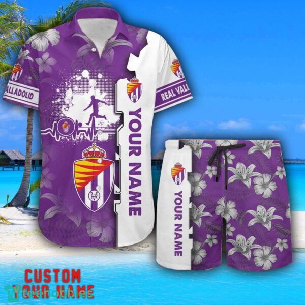 Real Valladolid Tropical Combo Hawaiian Shirt And Shorts Personalized Name For Fans Product Photo 1