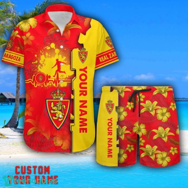 Real Zaragoza Tropical Combo Hawaiian Shirt And Shorts Personalized Name For Fans Product Photo 1