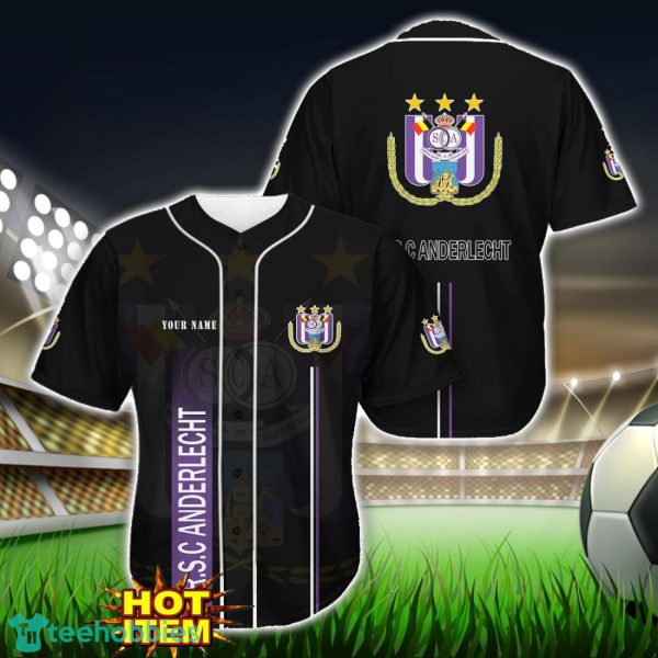 R.S.C. Anderlecht Black Baseball Jersey Shirt For Fans Product Photo 1