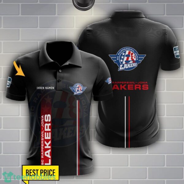 SC Rapperswil-Jona Lakers Polo Shirt Personalized Name Black Color Product Photo 1