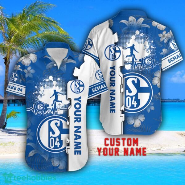 Schalke 04 Tropical Combo Hawaiian Shirt And Shorts Personalized Name For Fans Product Photo 2