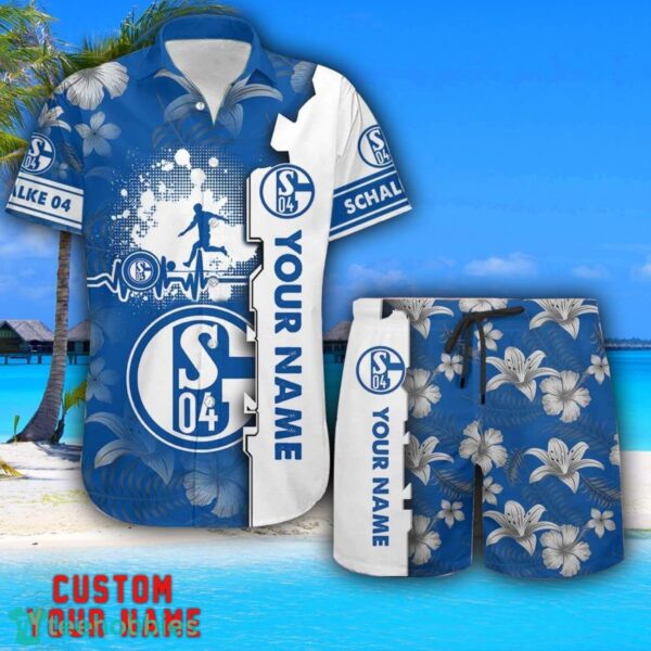 Schalke 04 Tropical Combo Hawaiian Shirt And Shorts Personalized Name For Fans Product Photo 1